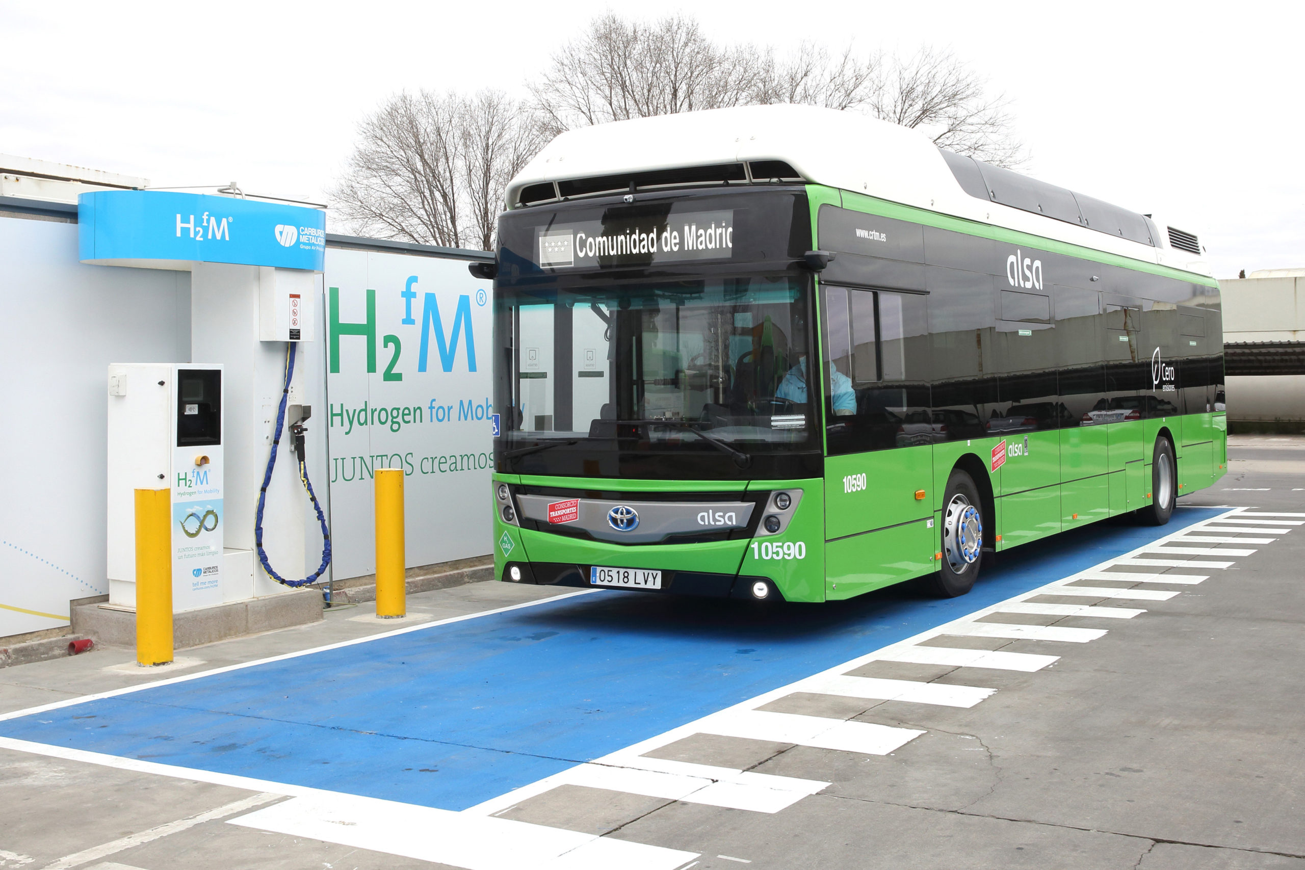 Alsa pone en marcha el primer autobús de hidrógeno que operará en España de forma permanente