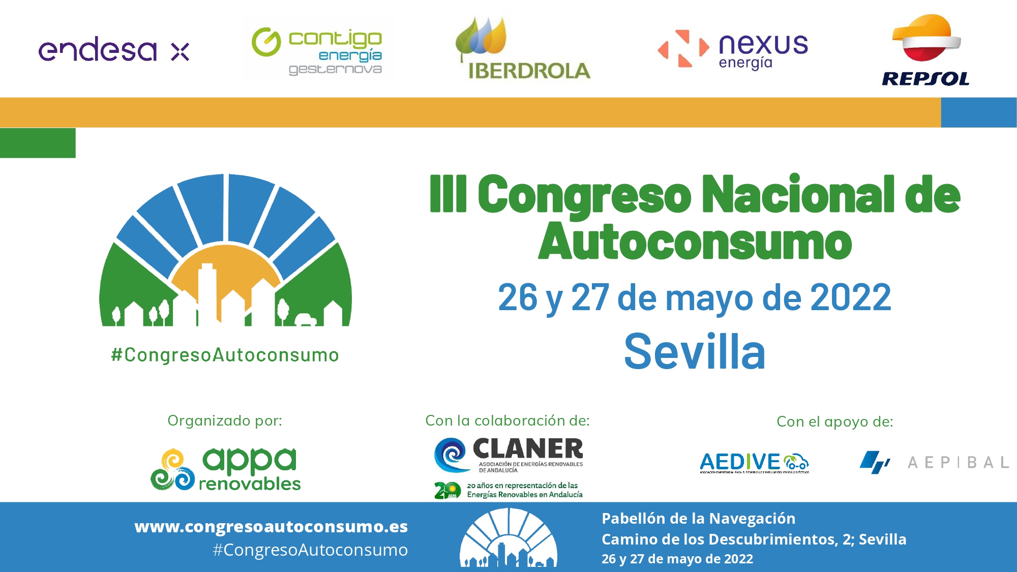 Sevilla acoge esta semana el III Congreso Nacional de Autoconsumo, organizado por APPA Renovables y CLANER