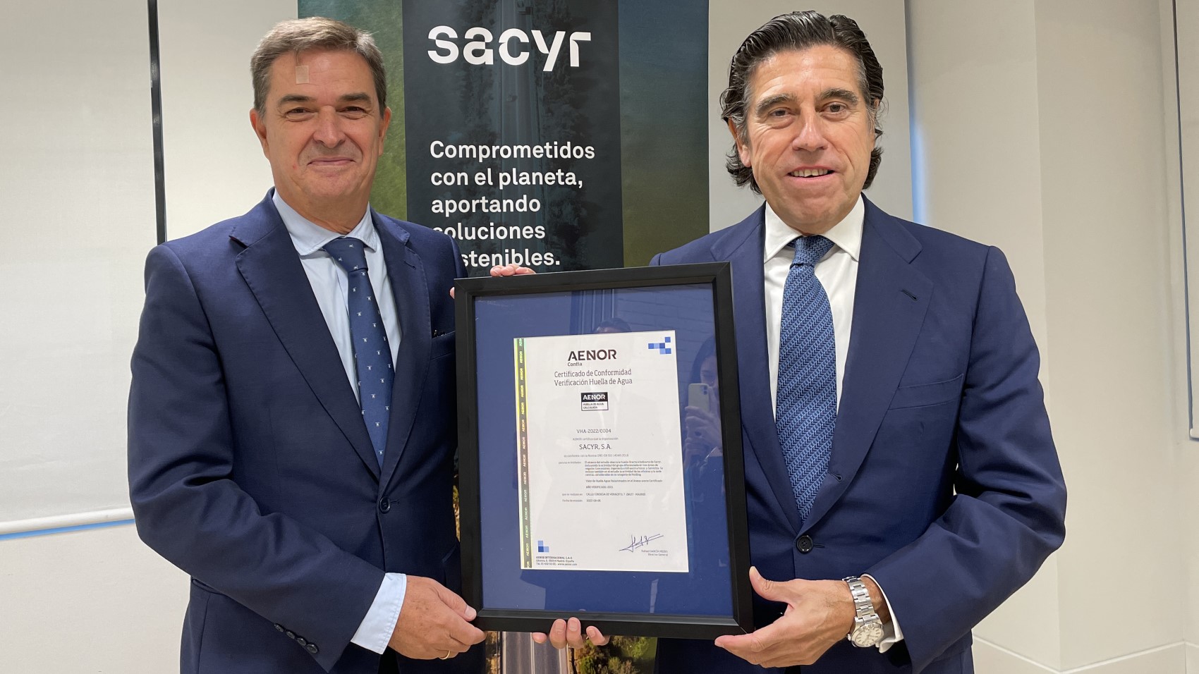 SACYR es la primera empresa del sector de infraestructuras en verificar con AENOR su huella de agua