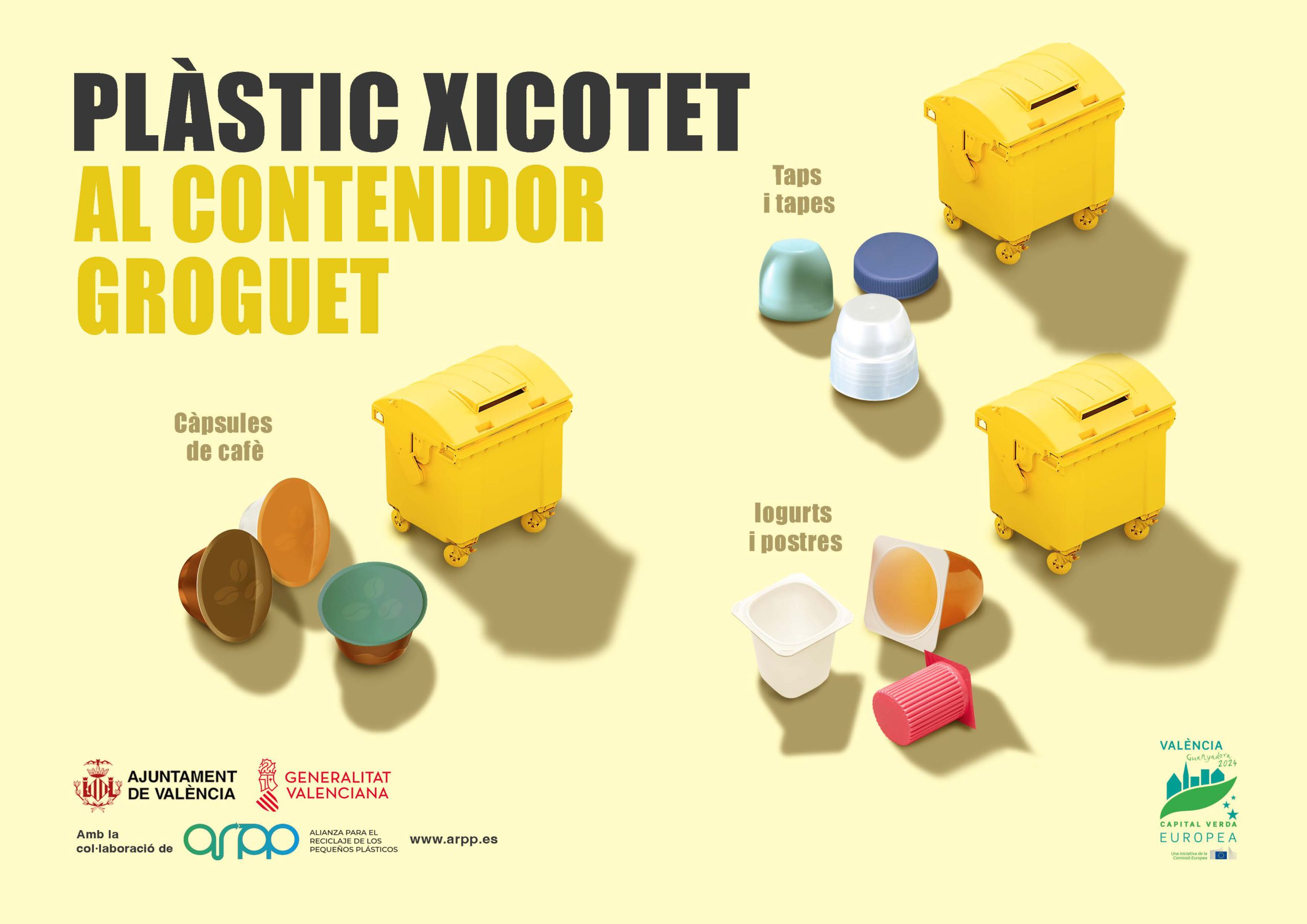 La ciudad de Valencia, pionera en mejorar el reciclaje de los pequeños plásticos a través del contenedor amarillo